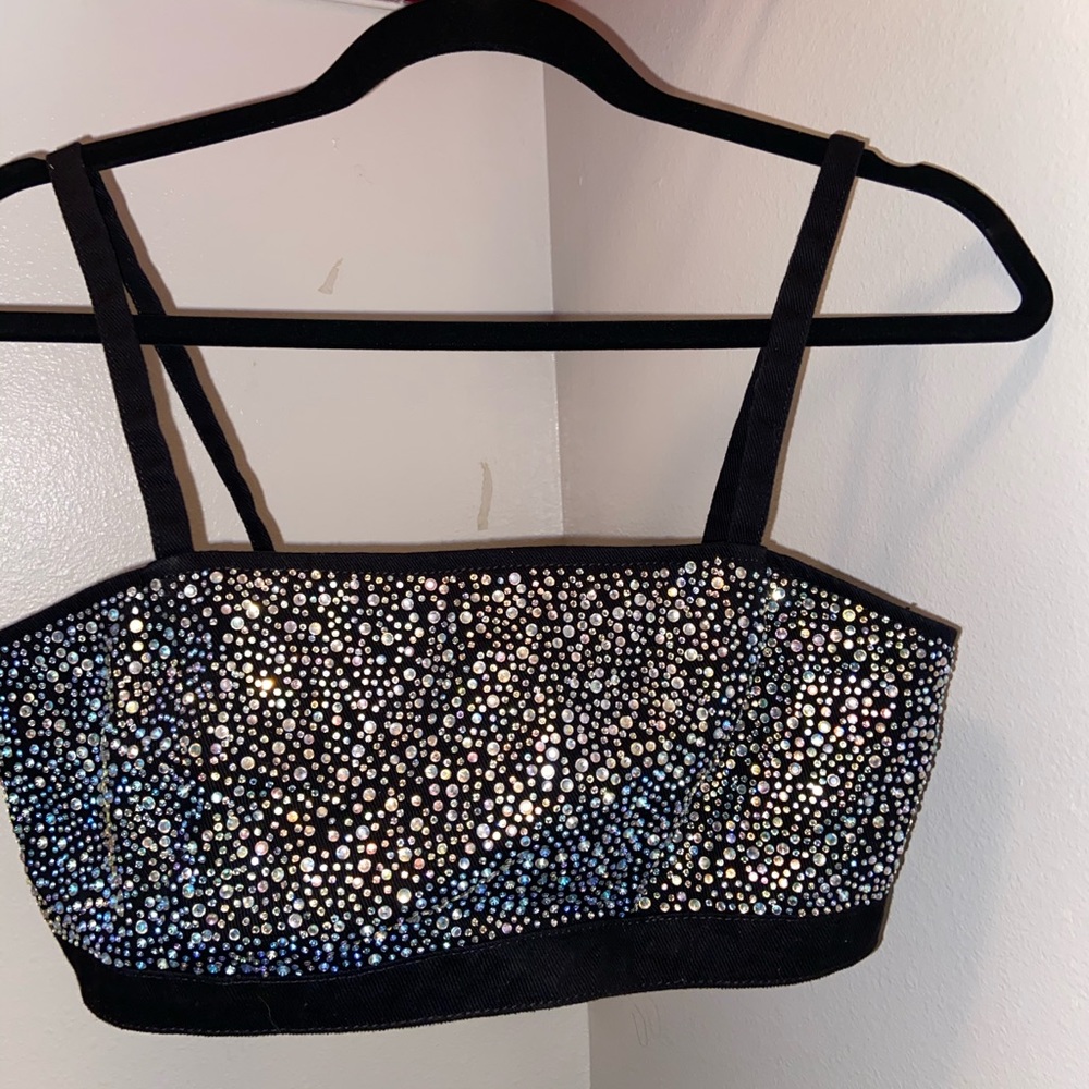Embellished crop top